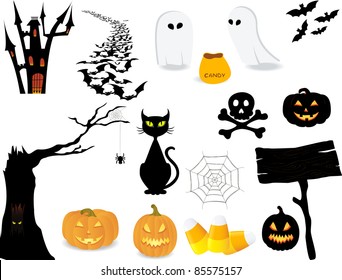 Halloween icon set to make your own design.