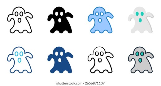 Halloween icon set multiple style collection 
