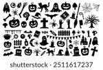 Halloween icon. Halloween icon set. Silhouette style.