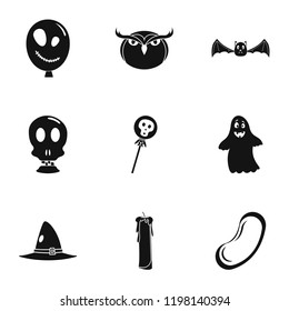 Halloween icon set. Simple set of 9 halloween vector icons for web design on white background