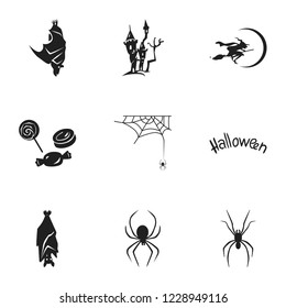 Halloween icon set. Simple set of 9 halloween vector icons for web design isolated on white background