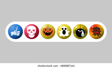 Halloween icon set , social media reactions button 