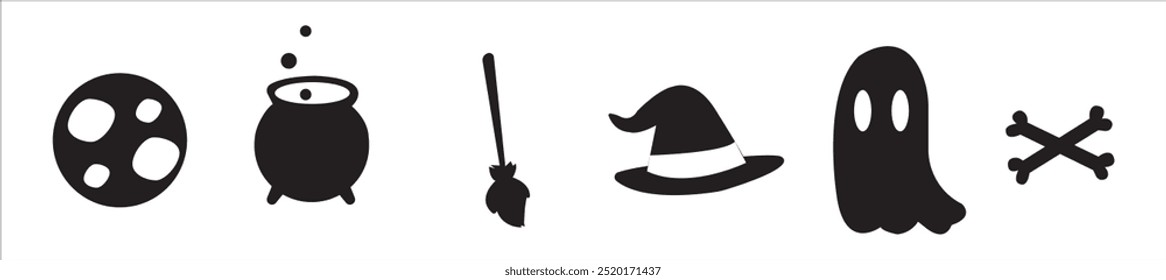 Halloween icon set. Halloween themed vector illustration icons, patterns