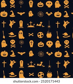 Halloween icon set. Halloween themed vector illustration icons, patterns