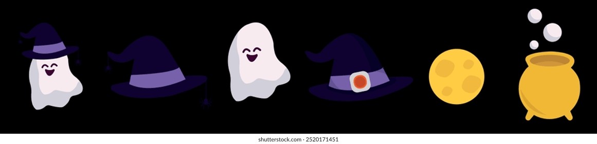 Halloween icon set. Halloween themed vector illustration icons, patterns