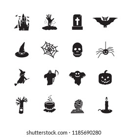 Halloween icon set. Vector.