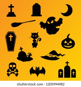 Halloween icon set vector