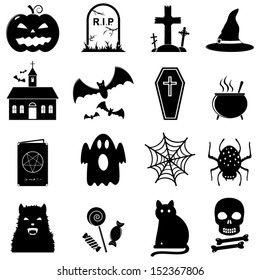 Halloween icon set vector