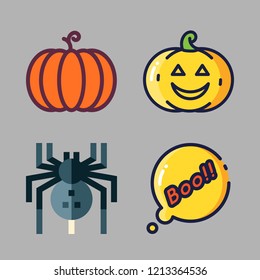 halloween icon set. vector set about boo, spider and pumpkin icons set.