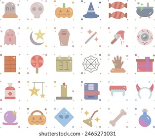 Halloween icon set vector design illustration stock
