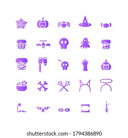 Halloween icon set vector gradient for website, mobile app, presentation, social media. Suitable for user interface and user experience