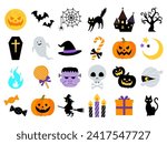 Halloween icon set vector illustration
