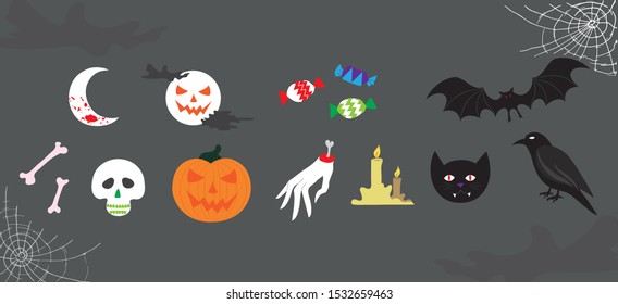 Halloween icon set vector illustration