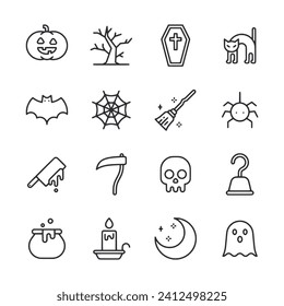 halloween icon set vector illustration