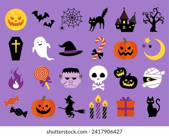 Halloween icon set vector illustration