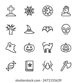 halloween icon set vector illustration