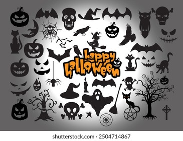 Halloween icon set vector illustration