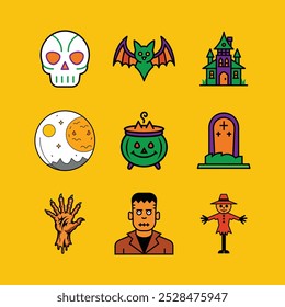 Halloween icon set vector illustration