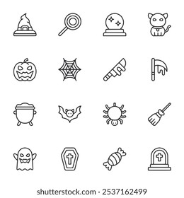 halloween icon set vector illustration