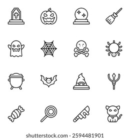 halloween icon set vector illustration