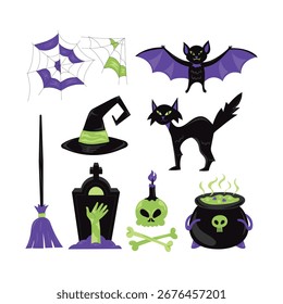 Conjunto de iconos de Halloween Ilustración vectorial