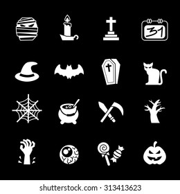 Halloween icon set. Vector illustration
