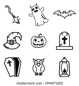 Halloween Icon Set Vektor auf Trendy Design.