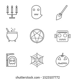halloween icon set vector symbol