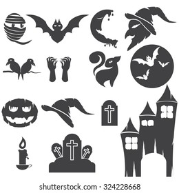 halloween icon set with white background