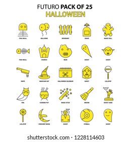 Halloween Icon Set. Yellow Futuro Latest Design icon Pack