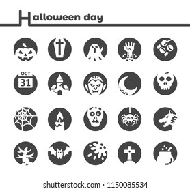 halloween icon set,inverse style