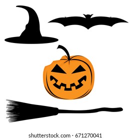 Halloween icon sets, vector illustration collection.