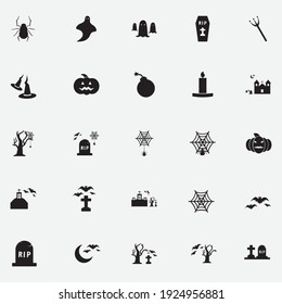 Halloween icon set,symbol and vector,Can be used for web, print and mobile