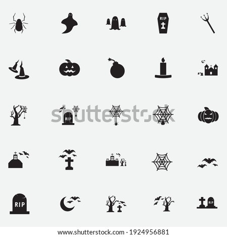 Halloween icon set,symbol and vector,Can be used for web, print and mobile