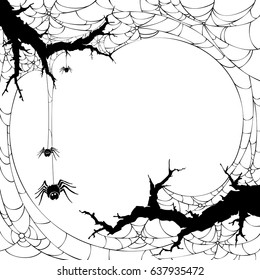 Halloween icon. Silhouette of  spider web .Halloween backgrund symbol and element.Cobweb.