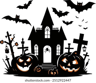 Halloween icon silhouette vector art illustration