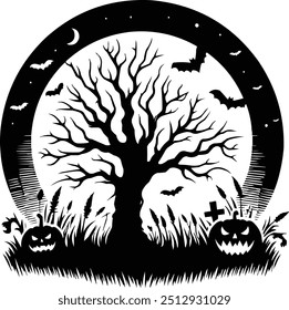 Halloween icon silhouette vector art illustration