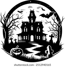 Halloween icon silhouette vector art illustration