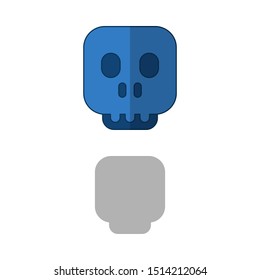 Halloween icon, skull icon, vector