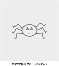 halloween icon, spider with smiley face