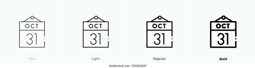 halloween icon. Thin, Light Regular And Bold style design isolated on white background