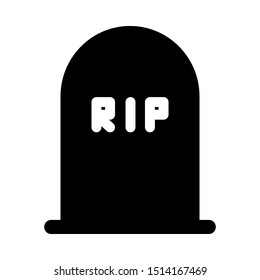 Halloween icon, tombstone icon, rip text, vector