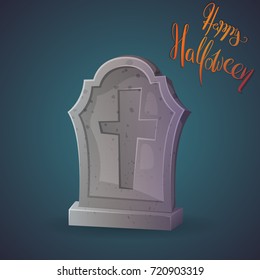 Halloween icon tombstone. Vector illustration.