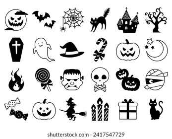 Halloween icon vector illustration monochrome