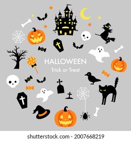 Halloween icon vector illustration set(frame)