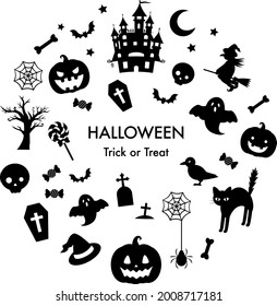 Halloween icon vector illustration set(frame)