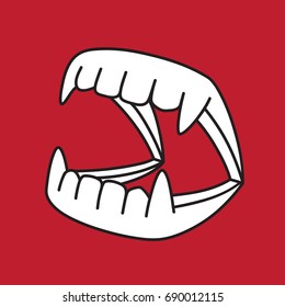 Halloween Icon Vector Logo Ghost Dracula Teeth Evil Devil Monster Illustration