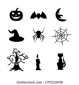 Halloween icon vector set. Vector illustration of a halloween celebration.