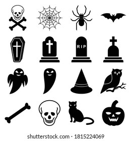 Halloween icon vector symbol of horror isolated illustration white background