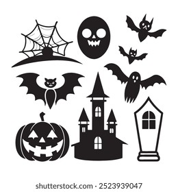Halloween icon with white background vector art and illustration